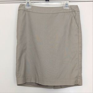EUC Merona Stretch Khaki Tan Lined Pencil Skirt, Size 6